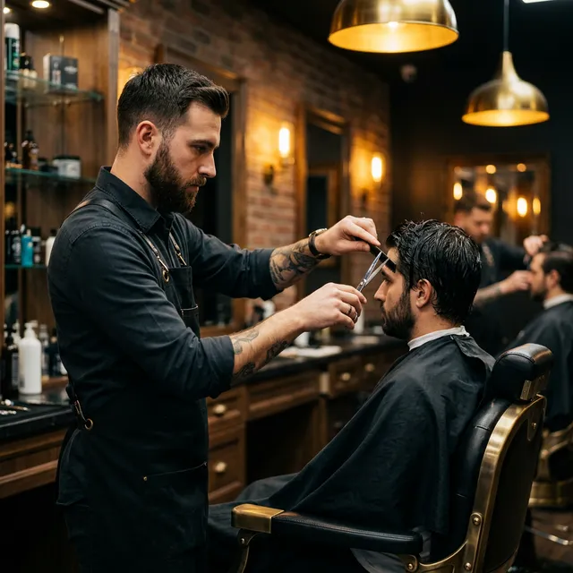 Berber çalışırken